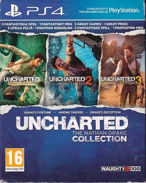 Uncharted The Nathan Drake Collection - Med pap sleeve - PS4 (B Grade) (Genbrug)